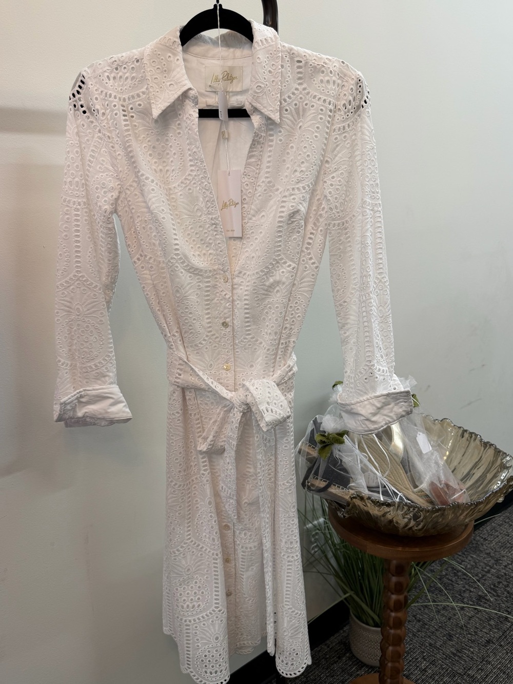 Lilly Pulitzer White  Tie-Waist Shirt Dress